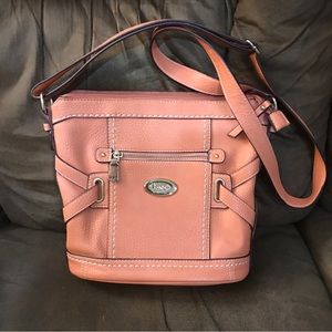 BOC peach colored faux leather purse gold toned hardware Like new shape